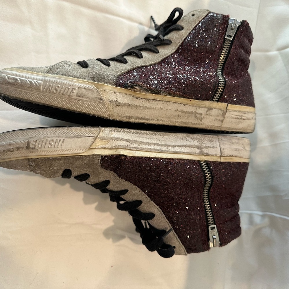 Golden Goose high tops. Need work on soles but giving away.